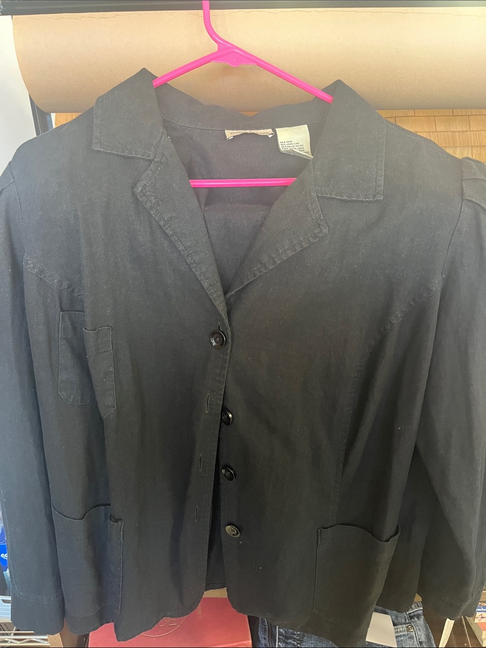 Studio Black Women's Button-Front Blazer